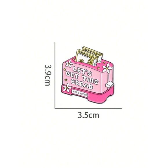1pc Let's Get This Bread Enamel Pins Pink Bread Maker Hot Fresh Brooch Clothes - Picture 4 of 11